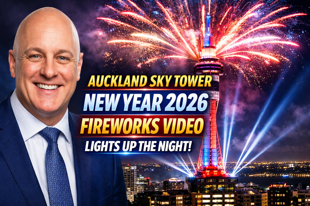 Auckland Sky Tower New Year 2026 Fireworks Video Lights Up the Night