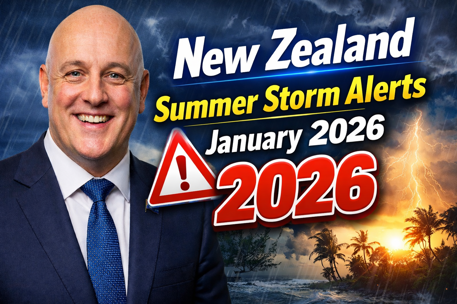New Zealand Summer Storm Alerts January 2026 North Island Lightning and State Highway 2 Disruptions