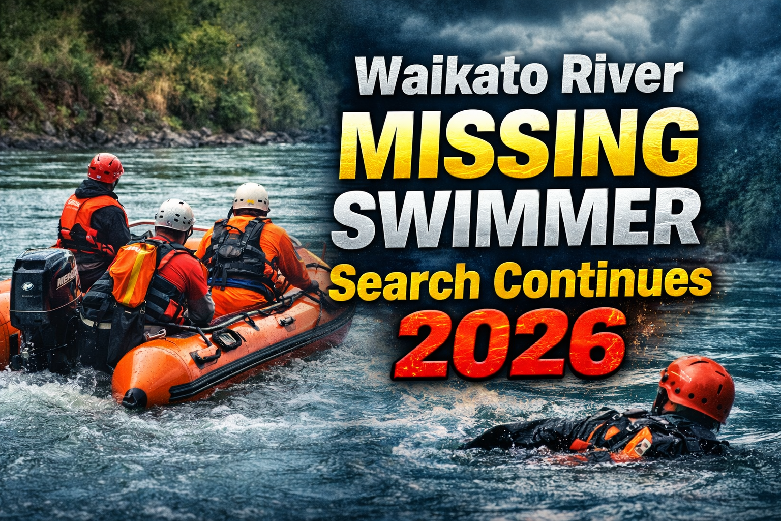 Waikato River Missing Swimmer Search Continues 2026 NZ Water Safety Alerts Issued