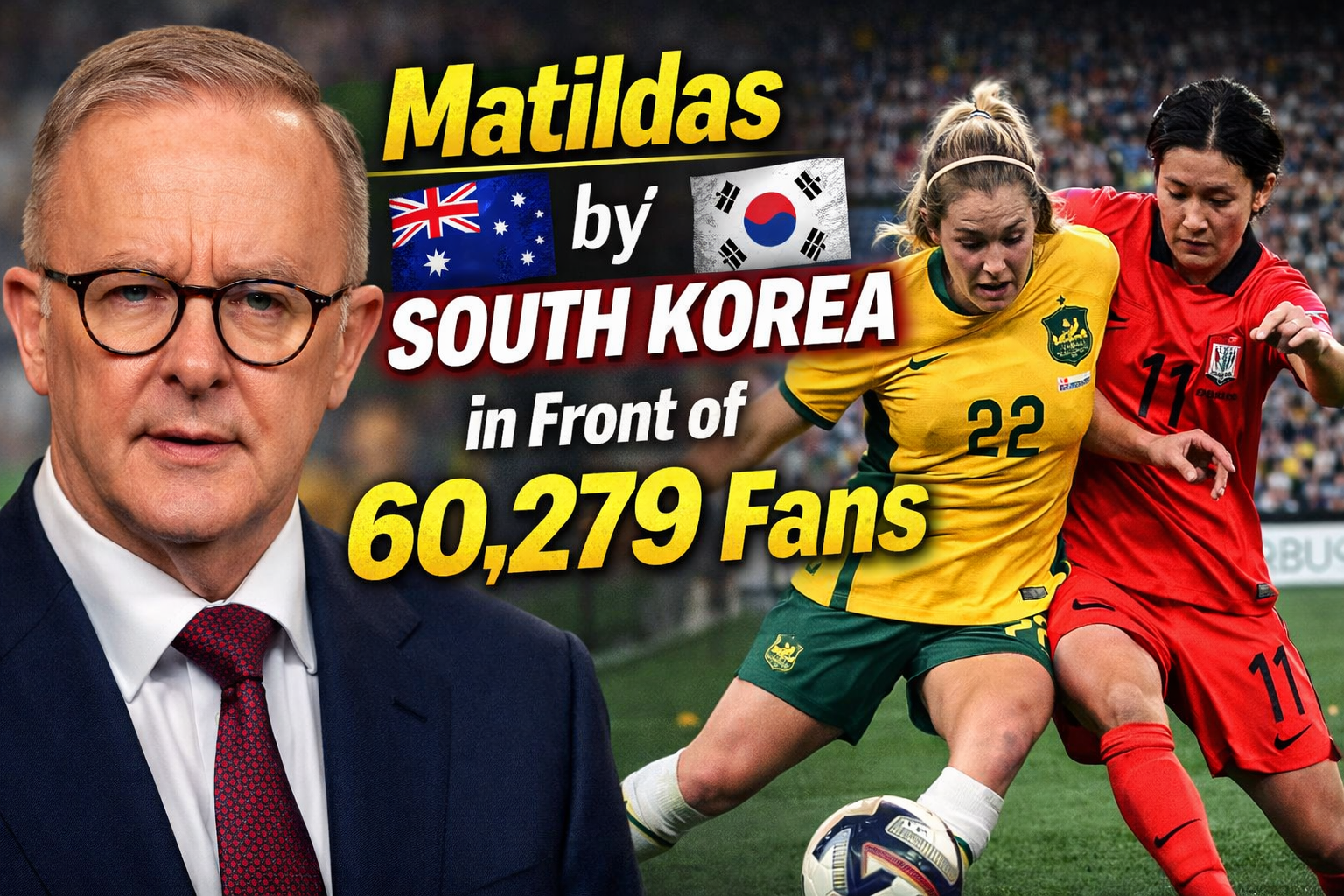 Matildas Held by South Korea in Front of 60,279 Fans, Lose Asian Cup Group Lead