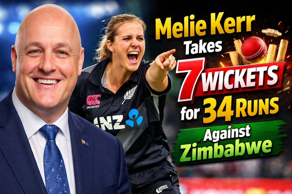 Melie Kerr Takes 7 Wickets for 34 Runs Against Zimbabwe – White Ferns’ Historic ODI Bowling Spell